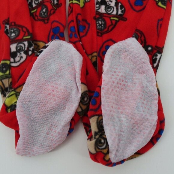 Nickelodeon PAW Patrol 3T Red Fleece Zip Gripper Feet Pajamas One Piece NEW - Picture 4 of 8